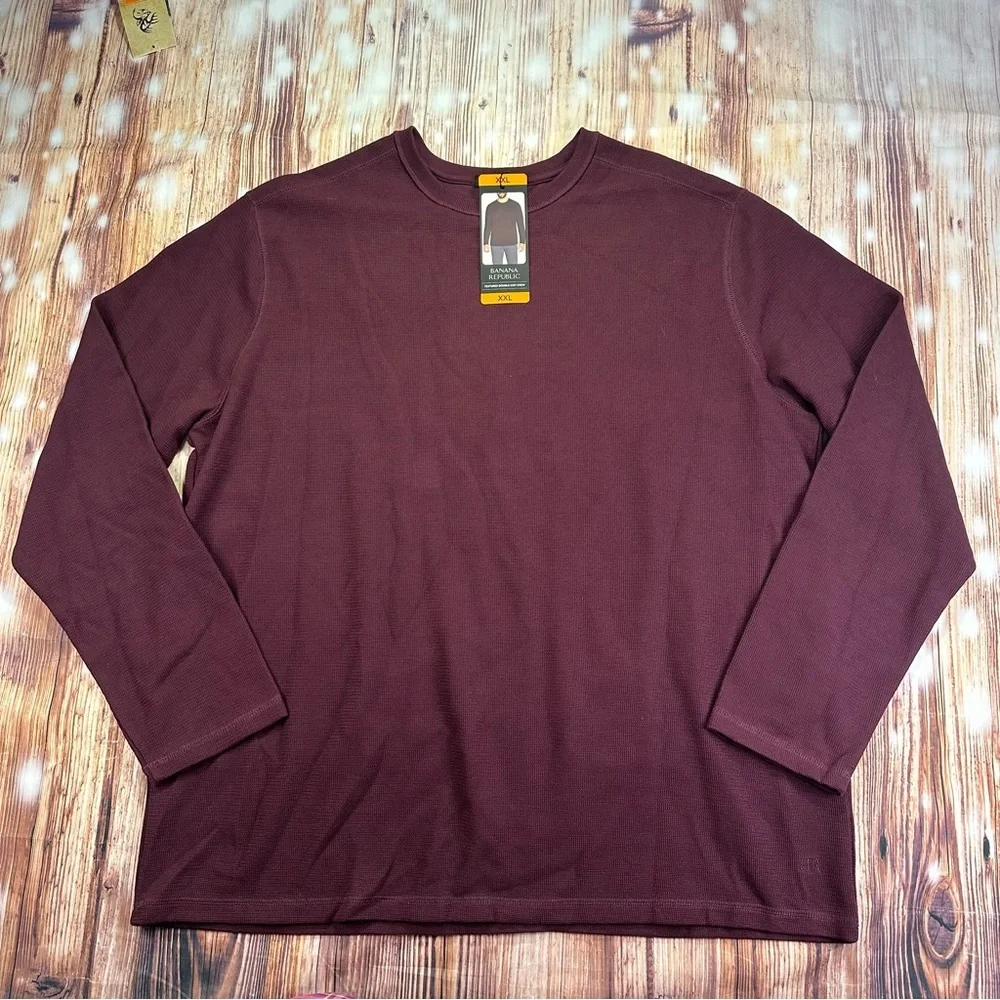 Banana Republic Men’s Textured‎ Double Knit Crew Pullover Long Sleeve Shirt XXL